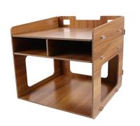 Operitacx Soporte de Mesa para Impresora: Estante de Madera Maciza para armar - Soporte Organizador de Escritorio para Suministros de Oficina - Estantería de Madera para Impresora y Documentos