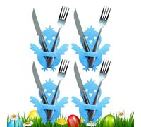 Opilroyn -Cuberterío, Utensilien-Bereckhalter n - Bolsa para cubiertos en forma de pollo n Soporte para cubiertos de 4 piezas, funda para utensilios, tenedor, vajilla, soporte para cubiertos, bolsa