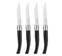 OPINEL - Estuche de 4 Cuchillos de Mesa Chic Ébano - Hoja Tradicional Yatagan de Acero Inoxidable - Mango de Madera de Ébano - Garantía de por Vida - Fabricación Francesa