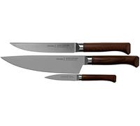 Opinel - Estuche Trio Les Forgés 1890, 1 Cuchillo de Chef, 1 Cuchillo para Cortar, 1 Cuchillo de Oficina - Acero Inoxidable, Madera de Haya, Full Tang - Garantía de por Vida