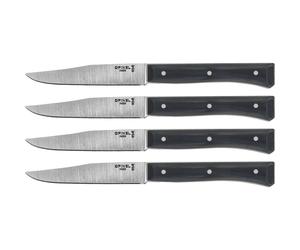 Opinel Set de 4 Cuchillos de Mesa Facette Slate Gris Silbido de Yatagán La de 11 cm de Hoja de Acero Inoxidable