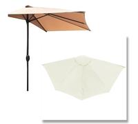 OPOLDBDMAC 270cm Toldo De Recambio para Sombrilla De Media, Cubierta De Repuesto para Sombrilla De Patio, Toldo De Repuesto para Sombrilla 5 Varillas, Protección UV Impermeable(Beige)