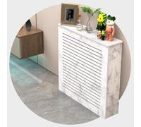 OPOLDBDMAC Cubierta De Radiador Blanca Moderna Consola Cubreradiador De PVC Madera Rejilla Cubre Radiador Estante Para Radiador Calentador Esconder/Decorativo(B,70x80x25cm/27.5x31.5x9.8in)