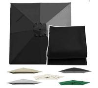 OPOLDBDMAC Cubierta De Repuesto para Sombrilla Cuadrada 3x3m 2.5x2.5m, Toldo De Repuesto para Sombrilla De Patio, 8 Varillas, Protección UV Sombrilla Tela(Black,3x3m/9.8x9.8ft)