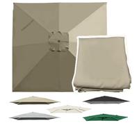 OPOLDBDMAC Cubierta De Repuesto para Sombrilla Cuadrada 3x3m 2.5x2.5m, Toldo De Repuesto para Sombrilla De Patio, 8 Varillas, Protección UV Sombrilla Tela(Khaki,2.5x2.5m/8.2x8.2ft)