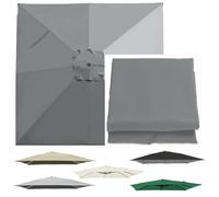 OPOLDBDMAC Cubierta De Repuesto para Sombrilla Cuadrada 3x3m 2.5x2.5m, Toldo De Repuesto para Sombrilla De Patio, 8 Varillas, Protección UV Sombrilla Tela(Gray,3x3m/9.8x9.8ft)