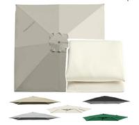 OPOLDBDMAC Cubierta De Repuesto para Sombrilla Cuadrada 3x3m 2.5x2.5m, Toldo De Repuesto para Sombrilla De Patio, 8 Varillas, Protección UV Sombrilla Tela(Off-White,3x3m/9.8x9.8ft)