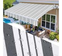 OPOLDBDMAC Tela De Repuesto para Toldo, Tela Toldo De Recambio, Toldo De Repuesto De Jardín Recambio Toldo De Lona Paño De Repuesto Amarillo Raya(Gray,(16x8.2ft) 4.9X2.5M)