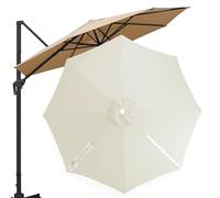 OPOLDBDMAC Toldo De Repuesto para Sombrilla De Patio 3m, Cubierta De Tela De Repuesto Sombrilla Voladiza Tela De Paraguas Recambio para Parasol De Jardín, Patio, Piscina(Off-White)