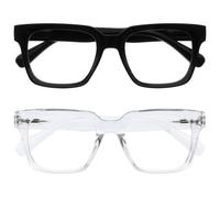 OPULIZERA Gafas de Lectura de Bloqueo de Luz Azul para hombre y mujer, Lentes Antirreflectante y Antideslumbrante, Protección UV, Pacquete de 2 Negro Claro +3,50