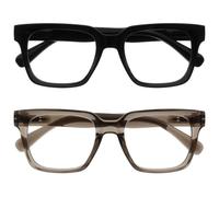 OPULIZERA Gafas de Lectura de Bloqueo de Luz Azul para hombre y mujer, Lentes Antirreflectante y Antideslumbrante, Protección UV, Pacquete de 2 Negro Gris +3,00