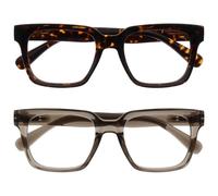 OPULIZERA Gafas de Lectura de Bloqueo de Luz Azul para hombre y mujer, Lentes Antirreflectante y Antideslumbrante, Protección UV, Pacquete de 2 Marrón Gris +1,50