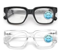 OPULIZERA Gafas luz azul mujer y hombre - Lentes Antirreflectante y Antideslumbrante - Protección UV400 - Paquete de 2 - Negro Claro
