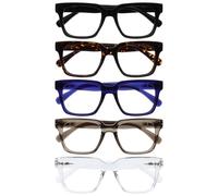 OPULIZERA Gafas luz azul mujer y hombre - Lentes Antirreflectante y Antideslumbrante - Protección UV400 - Paquete de 5 - Negro Marrón Azul Gris Claro
