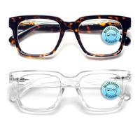 OPULIZERA Gafas luz azul mujer y hombre - Lentes Antirreflectante y Antideslumbrante - Protección UV400 - Paquete de 2 - Marrón Claro