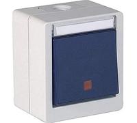 OPUS® Interruptor de control de resistencia para interruptor de encendido/apagado, lente roja, color gris claro/azul acero