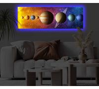 Opviq, 3090KTLGDACT - 002, Cuadro decorativo con iluminación LED, 100% poliéster, multicolor, 30 x 90 cm