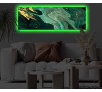 Opviq, 3090KTLGDACT - 010, Cuadro decorativo con iluminación LED, 100% poliéster, multicolor, 30 x 90 cm