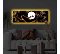 Opviq, 3090KTLGDACT - 016, Cuadro decorativo con iluminación LED, 100% poliéster, multicolor, 30 x 90 cm