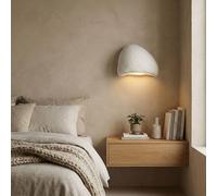 Opviq, aplique de pared de alta calidad, cuerpo de metal, pantalla de fibra de vidrio, 30 x 32 x 18 cm, altura: 18 cm, 1 x G9, máximo 8W, 220-240 V, IP20, diseño elegante en blanco, ideal para espacio