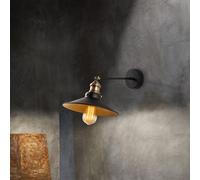 Opviq, aplique de pared de hierro, en color y dorado, 25 x 40 cm, altura 20 cm, casquillo E27, máximo 40 W, IP20. Diseño industrial y elegante para espacios de vida modernos. Fácil de instalar.