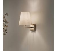 Opviq Aplique de pared perfil, dorado/crema, metal/tejido, altura 30 cm