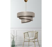 Opviq, Couper: Beige, Dorado, Lámpara de araña, Beige, Algodón, 40 x 40 x 30 - 70 cm
