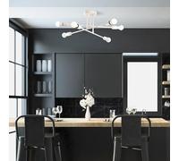 Opviq Elegant Cream Chandelier, Iron Body, 64 x 64 cm, altura 30 cm, E27 máx. 40 W, incluye instrucciones de configuración, iluminación elegante para espacios modernos