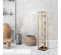 Opviq Elegant Gold Floor Lamp, Metal Body, 21 x 21 x 102 cm, cable de 250 cm, interruptor on/off | 5 x E27 Max 40 W, iluminación elegante para espacios modernos