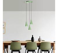Opviq Elegant Mint Chandelier, Metal Body, 40 cm de diámetro, altura ajustable 75-114 cm, 3 x E27 Max 40W, iluminación elegante para espacios modernos, IP20