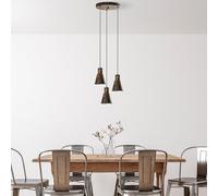 Opviq Elegante chandelier ajustable, acabado antiguo, 40 cm de diámetro, cuerpo de metal, 3 x casquillo E27, altura 75-114 cm, perfecto para espacios de vida modernos