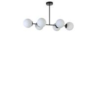 Opviq Elegante chandelier, blanco y negro, cuerpo de metal, 90 cm de longitud, diámetro de la tapa de 15 cm, casquillo E27, máx. 40 W, 220-240 V, iluminación elegante para espacios modernos