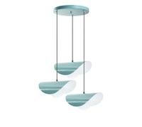 Opviq Elegante chandelier turquesa, cuerpo de metal, 50 cm de diámetro, altura ajustable de 75 a 112 cm, 3 enchufes E27, perfecto para decoración moderna, clasificación IP20