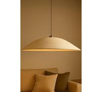 Opviq, elegante lámpara colgante de metal, con detalles en dorado y color crema, diámetro de 48 cm, altura ajustable de 18 a 60 cm, casquillo E27, IP20, ideal para ambientes modernos y para añadir toq