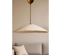 Opviq, elegante lámpara colgante de metal, con detalles en dorado y crema, altura ajustable de 16 a 62 cm, diámetro de 60 cm, IP20, casquillo E27, diseño moderno para espacios habitables elegantes, si