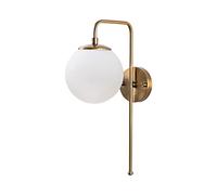 Opviq Elegante lámpara de pared con cuerpo de metal y tapa de cristal, acabado de cobre vintage, 15 x 28 x 43 cm, casquillo E14, máx. 40 W, perfecta para decoración moderna y escandinava