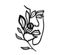 Opviq Elegante lámpara de pared negra, 34 x 54 x 9 cm, 100% metal, 40 W, protección IP20, cable de 200 cm, interruptor de encendido/apagado, diseño abstracto moderno para decoración de interiores