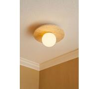 Opviq, elegante lámpara de techo con cuerpo de travertino, diámetro 12 cm, altura 30 cm. 1 bombilla G9, máximo 40 W. Color beige y blanco, diseño moderno para hoteles y hogares, IP20.