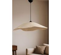 Opviq, elegante lámpara de techo (cuerpo de metal) con pantalla de hormigón, en color crema y dorado, con altura ajustable de 20 a 65 cm, diámetro de 59 cm, casquillo E27, IP20. Diseño moderno para es