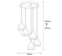Opviq Lámpara de araña con altura ajustable en negro y cobre