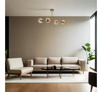 Opviq Lámpara de araña Yeni Favori de 4 luces en Ámbar y Oro