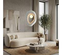 Opviq, lámpara de techo de alta calidad, cuerpo de metal, pantalla de fibra de vidrio, 12 x 30 x 50 cm, altura: 60-90 cm, diámetro: 10 cm, casquillo G9, IP20, diseño moderno en blanco, ideal para cual