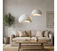 Opviq, lámpara de techo de alta calidad, cuerpo de metal, pantalla de fibra de vidrio, dimensiones 42x40x28 cm y 50x44x30 cm, altura ajustable de 55 a 116 cm, 2xE27, IP20, diseño moderno y elegante en