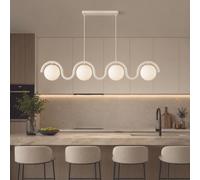 Opviq, lámpara de techo elegante, diámetro 15 cm, color beige, dimensiones 110x17x70 cm, cuerpo de metal, 4 bombillas E27