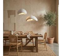 Opviq, lámpara de techo moderna (cuerpo de metal) en blanco, con altura ajustable de 50 a 115 cm | Pantalla de fibra de vidrio, diámetro 40 cm | 2 x E27, máximo 40 W | Ideal para hoteles y hogares mod