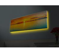 Opviq, modelo 3090HDACT-LED4476, color Bunt, cuadros con lienzo, dimensiones 30 x 90 cm, 100% lona de ante