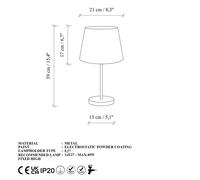 Opviq Set de 2 Lámparas de Mesa de Metal y Tela Color Antiguo