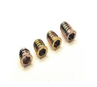 OQATNXUR 10 piezas - 20 tuercas hexagonales M6 M8 M10 de aleación de zinc y hierro en el interior de acero al carbono roscadas para muebles de madera (10 unidades, M8 x 25 mm)