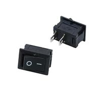 OQATNXUR 100pcs Black Push Button Switch 6A-10A 110V 250V KCD1 2pins Snap-in On/Off Rocker Switch 21mmx15mm