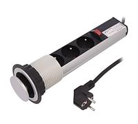 OR-AE-1347 Regleta enchufes: Mueble IP20 16A 3680W plata En: Ø60mm ORNO